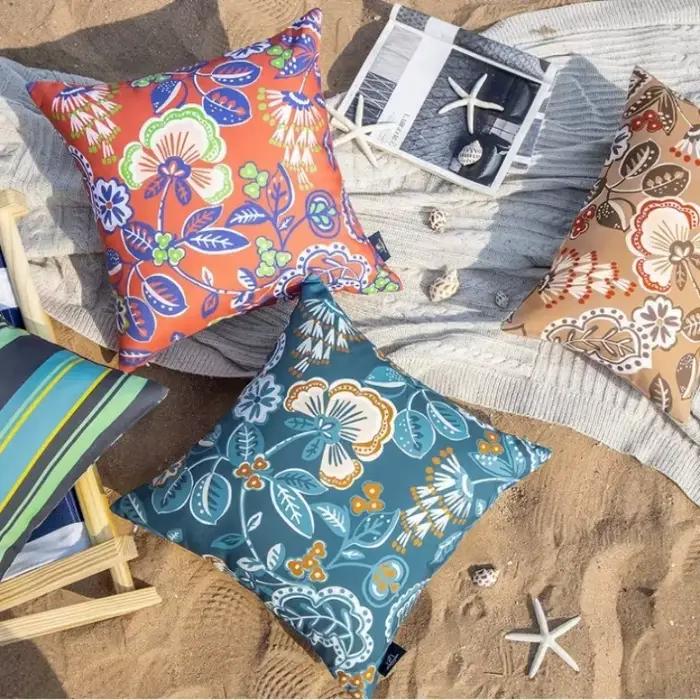 Lot de 2 housses de coussin imperméables pour extérieur