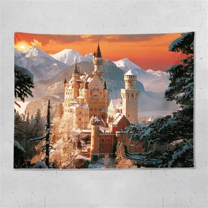 VIKAMA Tapisserie panoramique en forme de tulipe pour salon et chambre à coucher, décoration murale chaleureuse et curative, atmosphère inspirée de Instagram