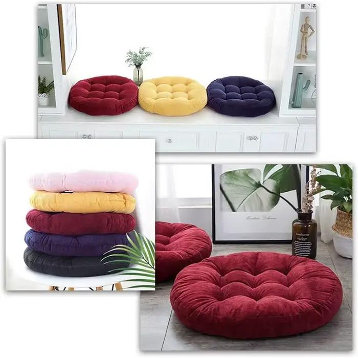Inyahome Coussins ronds Meditation Grand oreiller de sol pour enfants et adultes Coussin pour sièges au sol Yoga Salon Bureau