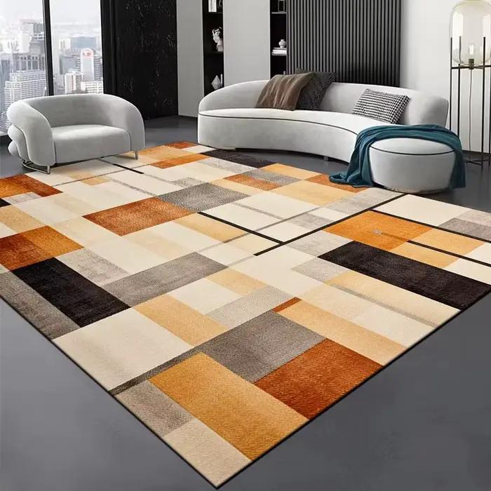 Tapis abstrait nordique de grande taille pour salon