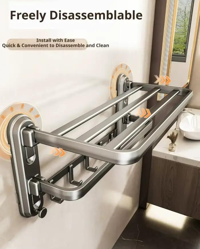 Porte-serviettes pliable à ventouse