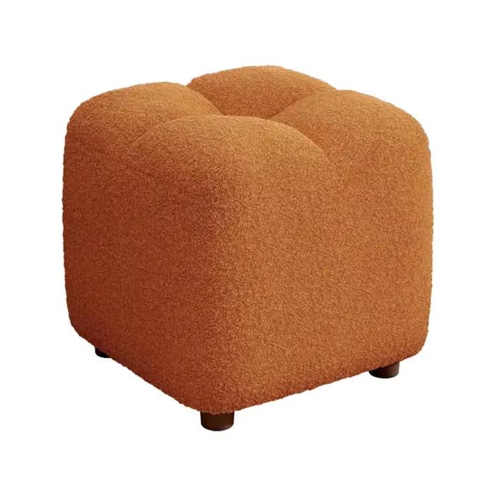 Petit pouf en laine d'agneau - Coussin d'assise moelleux pour canapé