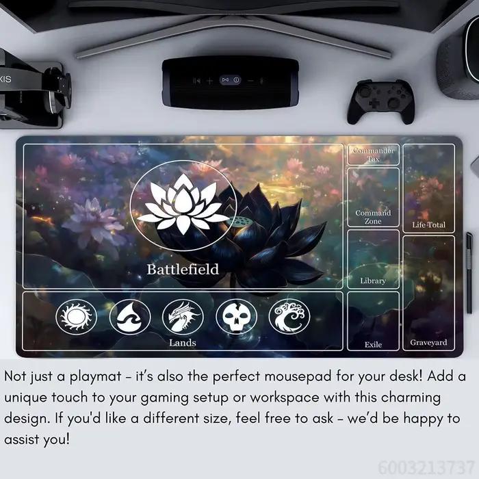 Tapis de jeu Magic Playmat avec zones, tapis de jeu MTG, design Dark Lotus, tapis de bureau, extension de clavier gamer, tapis de souris en caoutchouc antidérapant
