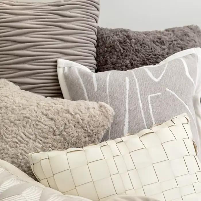 Housse de coussin Texture couleur café gris clair