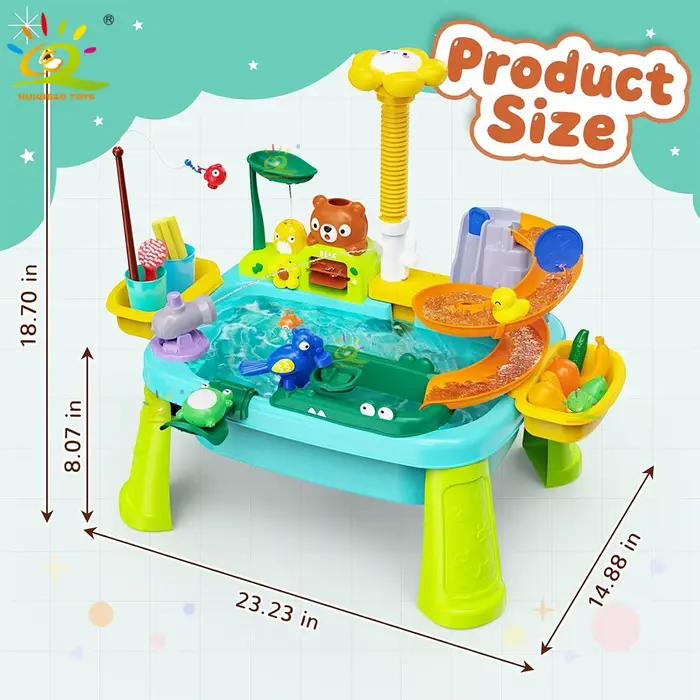 Ensemble de jeu de cuisine électrique pour enfants, évier, parc aquatique avec toboggan de pêche, jeux de rôle familiaux, jouets d'apprentissage précoce pour bébés