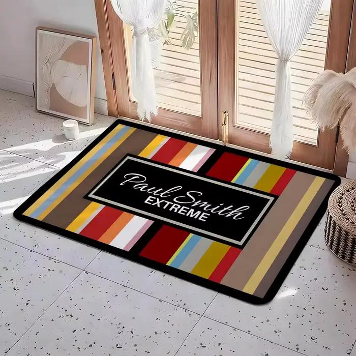 Tapis de sol en flanelle écologique, antidérapant, inodore, doux, en peluche courte, pour l'intérieur, P-PaulS S-SmithS