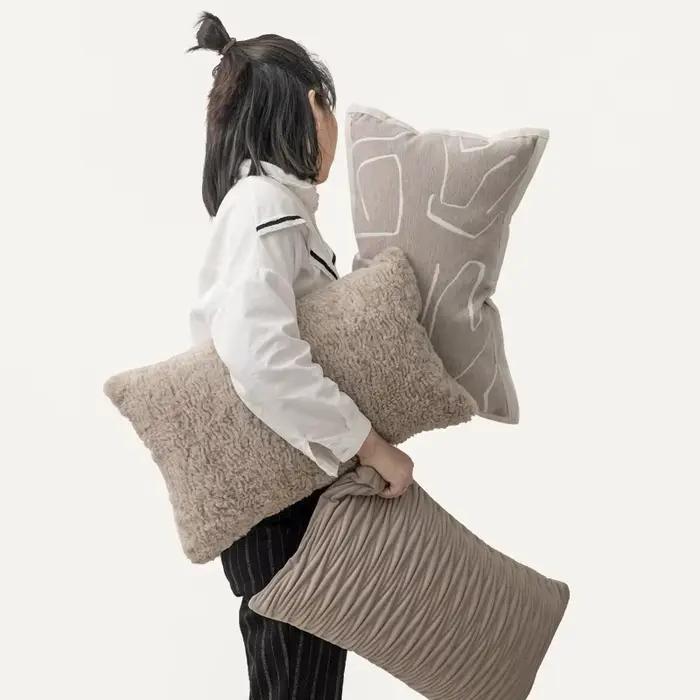 Housse de coussin Texture couleur café gris clair