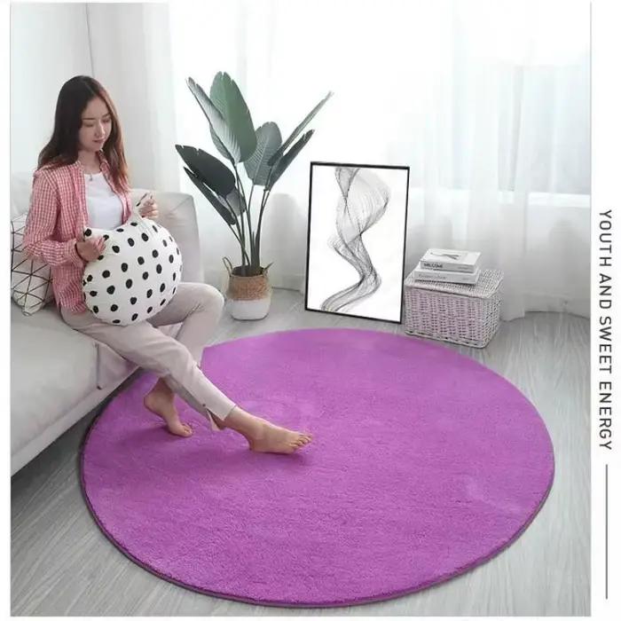 VIKmemorial-Tapis de prière rond en velours pour salon