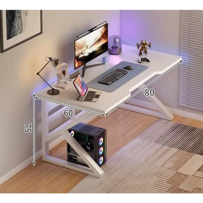 Table de jeu, table d'ordinateur de bureau pour la maison avec étagères, table et chaise de bureau, bureau simple, table d'écriture et d'apprentissage pour chambre à coucher