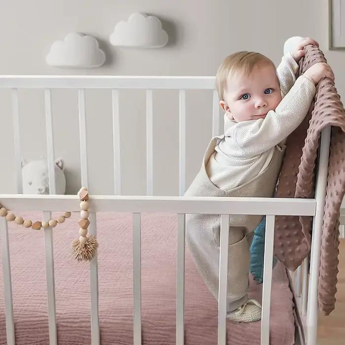 Drap-housse en coton mousseline doux et respirant pour bébé, motif floral, 71x135CM, drap plat universel pour berceau de nouveau-né, drap plat pour berceau de bébé