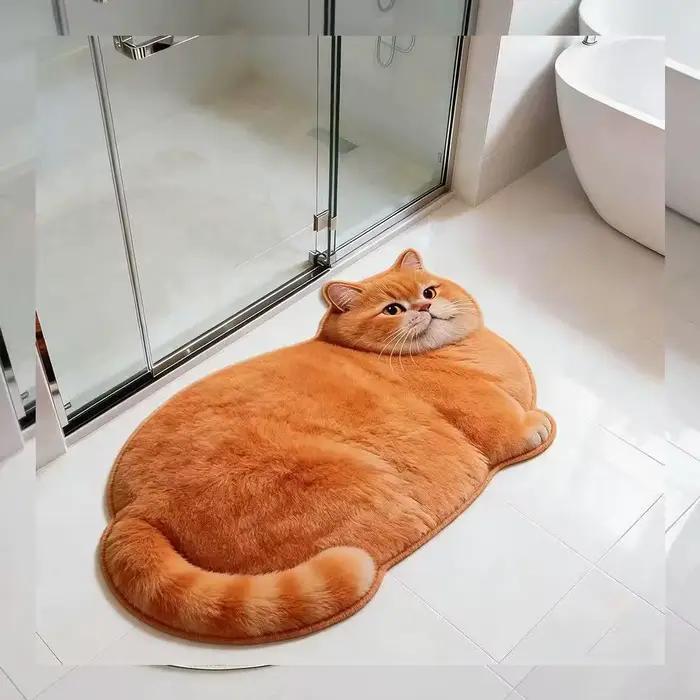 Tapis de bain en diatomite en forme de chat mignon
