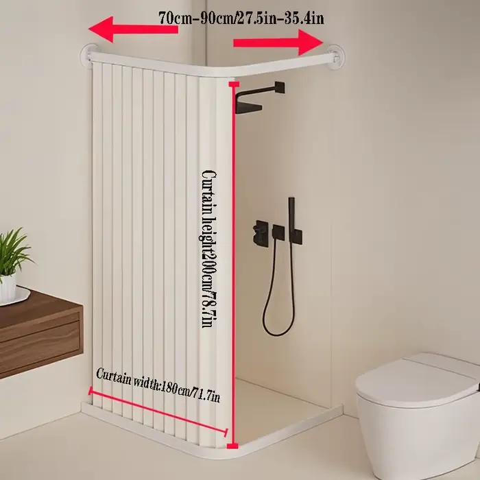 Kit complet rideau de douche courbé pour salle de bain