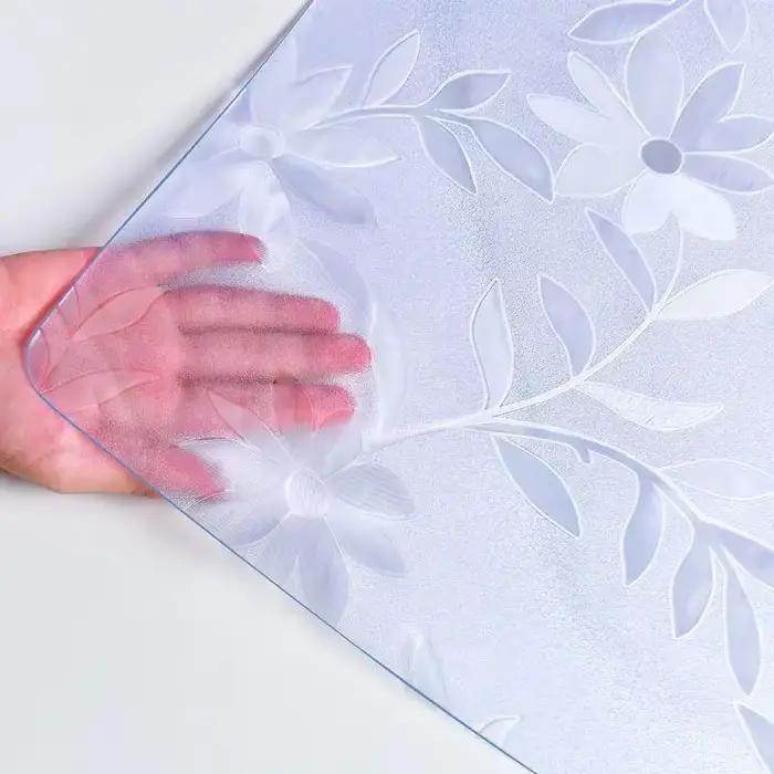 Tapis de Table en verre souple 2.0 MM, nappe transparente en PVC, couverture de Table rectangulaire imperméable, tapis de Table de cuisine résistant à l'huile