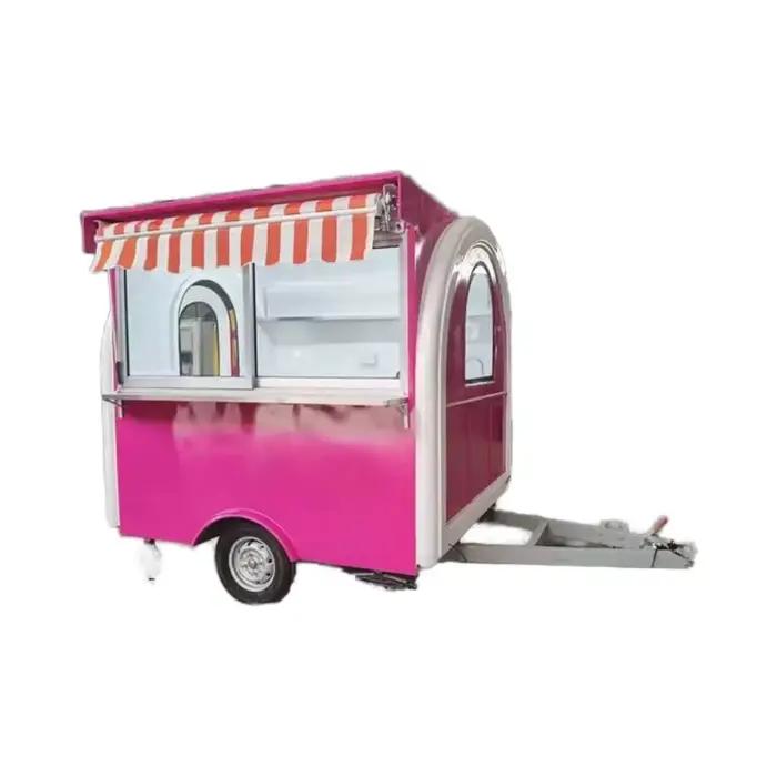 Remorque de nourriture ronde personnalisée, équipement de cuisine complet personnalisable pour crème glacée, nouveau Style de chine, pour café, Hot Dogs, BBQ, bonbons