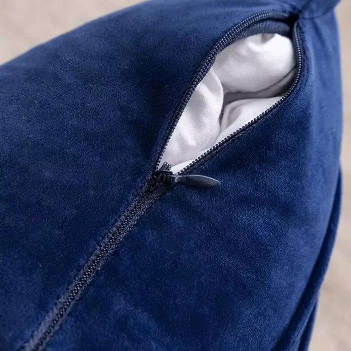 Juste de coussin en velours bleu pour canapé