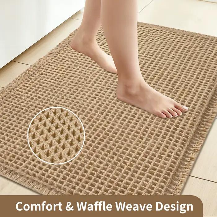 Tapis de bain gaufré super absorbant antidérapant