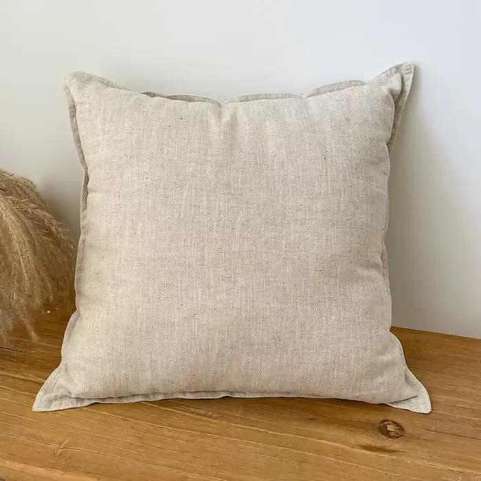 Housse de coussin de canapé en coton et lin