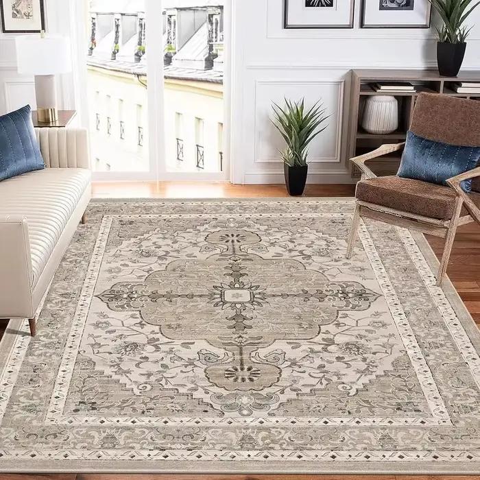 VIKAMA Tapis oriental persan vintage avec motif floral