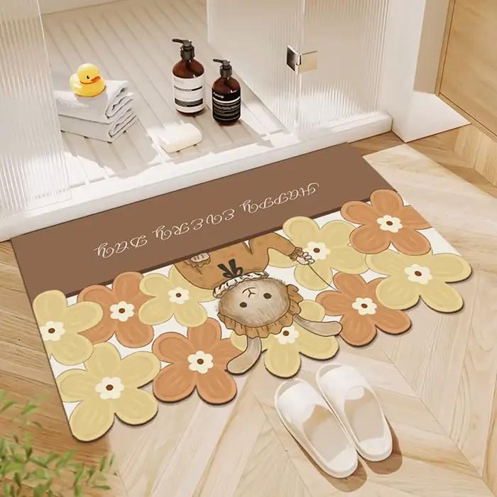 Tapis de sol pour porte de salle de bain