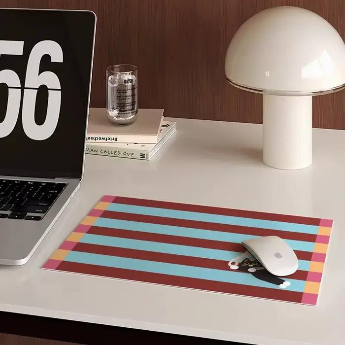 Napperons de salle à manger rétro Dopamine chats, tapis de Table en cuir PU imperméable à l'huile, résistant à la chaleur, vaisselle de cuisine, Bar de bistro