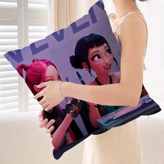 Housse de coussin Kpop D-demon Hunters, décoration de style farmhouse, housses de coussin décoratives pour canapé