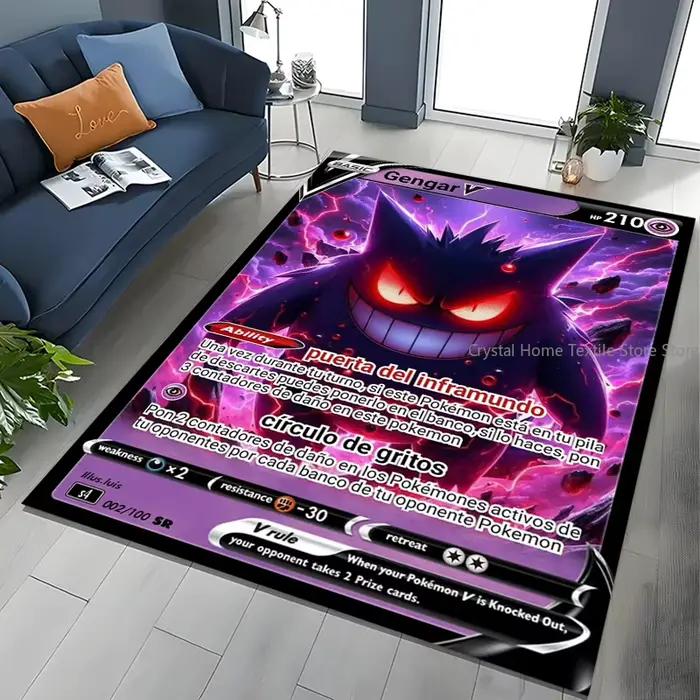 Tapis de sol Potdemiel Pokemon Cards Gengar pour salon, décoration de la maison, tapis de jeu pour enfants