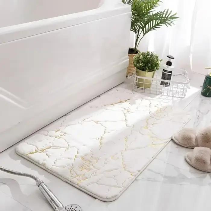 Tapis de bain lavable et antidérapant absorbant pour baignoire