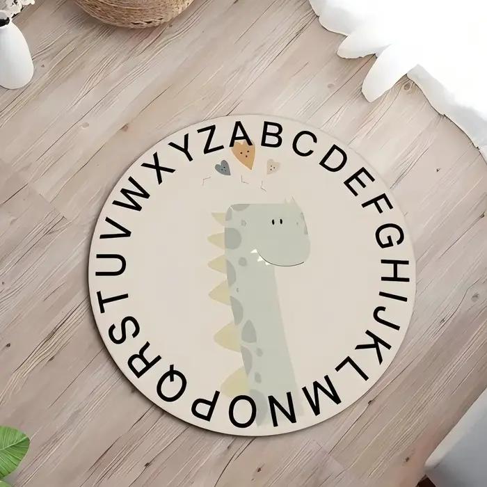 Adorable tapis rond alphabet ABC en forme d'ours