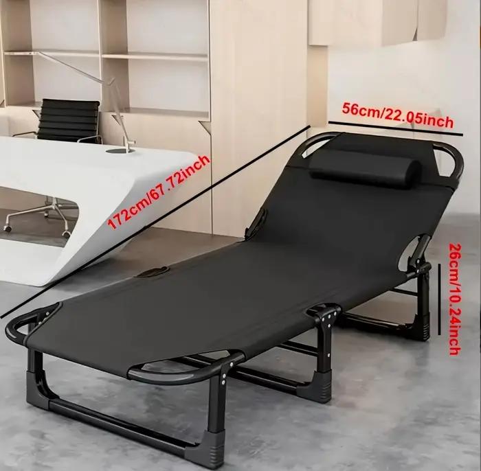 Lit pliant portable d'extérieur et chaise longue avec appui-tête, mobilier de camping, léger et sans installation pour la plage et le bord de la piscine