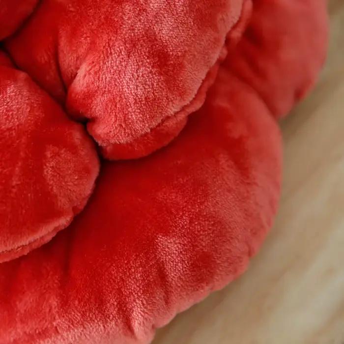 Coussin en peluche Design Rose avec fleurs, oreiller de taille créatif, joli coussin de taille pour dos de canapé de chevet et de voiture