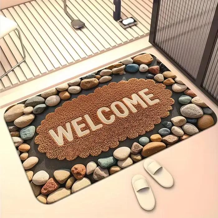 Paillasson d'entrée de bienvenue en pierre de bienvenue