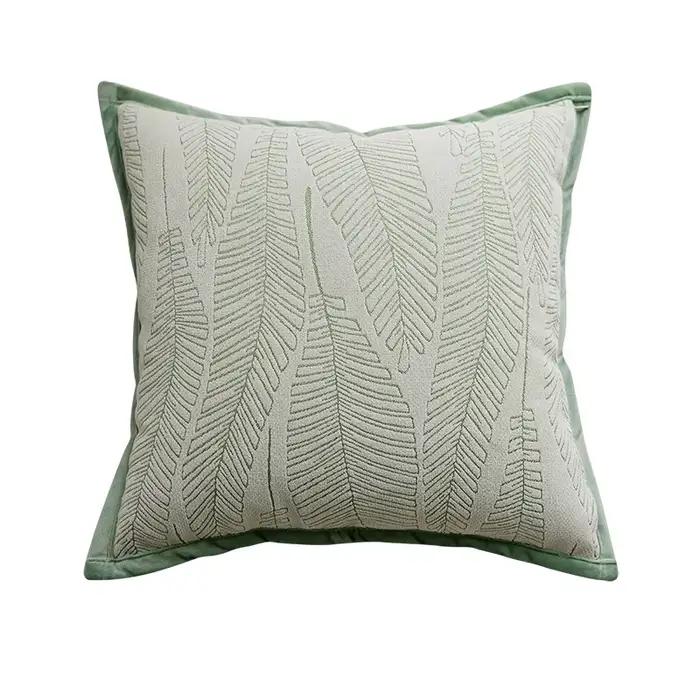 Housses d'oreiller en Chenille douce vert sauge 45x45cm