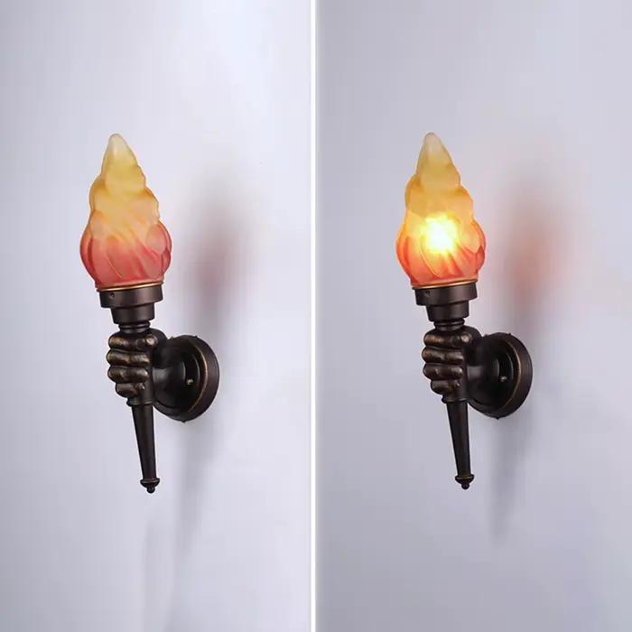 Lampe murale industrielle simple, moderne et créative, style torche, vintage, pour salle de bain, loft, escalier, extérieur, luminaire