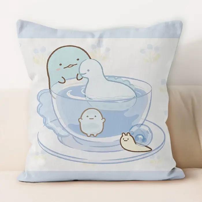 Housse de coussin Kawaii Sumikko Gurashi Tea Time