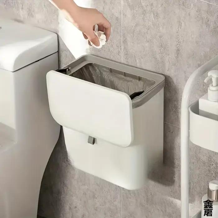 Poubelle murale blanche pour cuisine, gain de place et nettoyage facile - Plastique durable, rangement multifonctionnel pour déchets