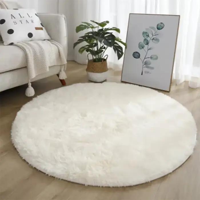 Tapis rond en peluche Super doux