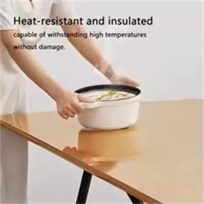Nappe de Table transparente en PVC, imperméable, résistante à l'huile, tapis de bureau en verre souple, Protection de Surface pour Table à manger de cuisine intérieure/extérieure