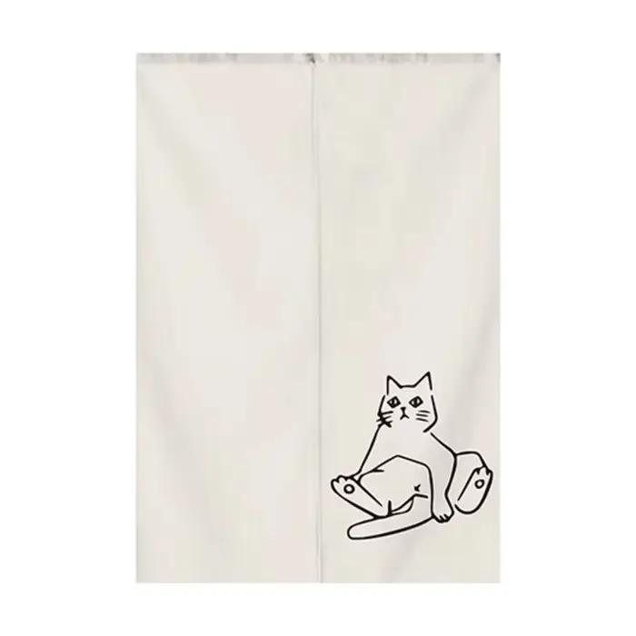 Rideau chaud de style japonais à motif chat VIKAMA