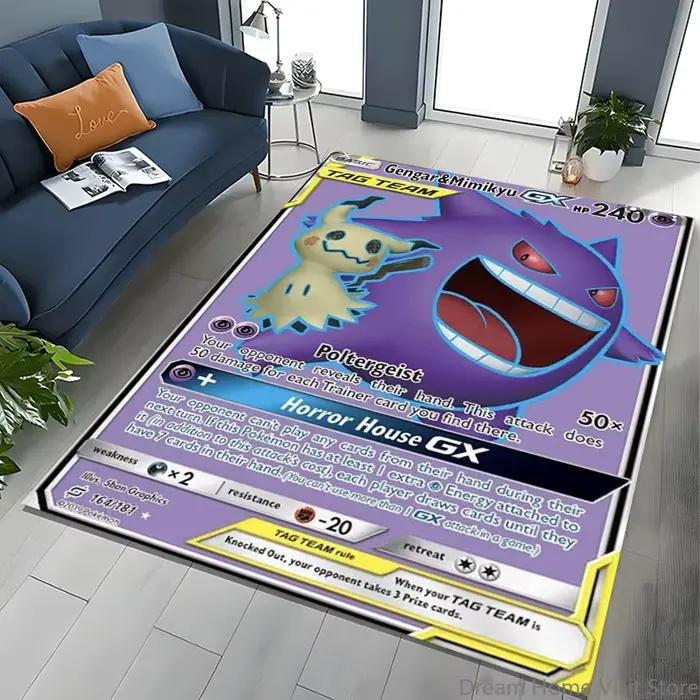 Tapis de sol Gengar Pokémon pour salon, décoration intérieure, canapé, table, tapis pour enfant, antidérapant, pour chaise, salon, tapis de jeu, Potdemiel