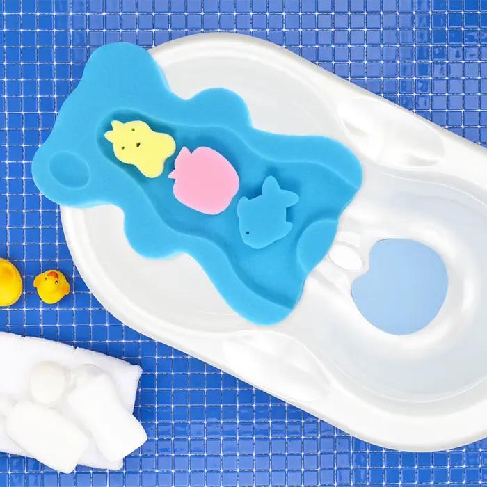Tapis de bain pour bébé, éponge de séchage antidérapante, coussin de bain pour nouveau-né, coussin de soutien pour baignoire, antidérapant