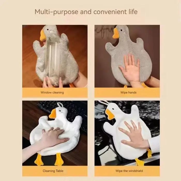 Serviette à main en forme de canard de dessin animé pour cuisine
