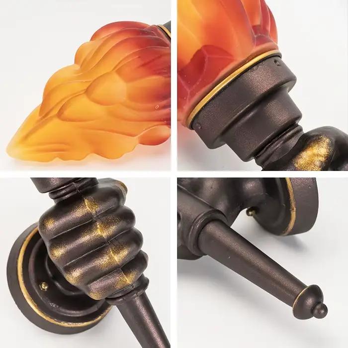 Lampe murale industrielle simple, moderne et créative, style torche, vintage, pour salle de bain, loft, escalier, extérieur, luminaire