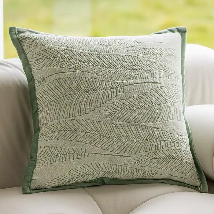 Housses d'oreiller en Chenille douce vert sauge 45x45cm