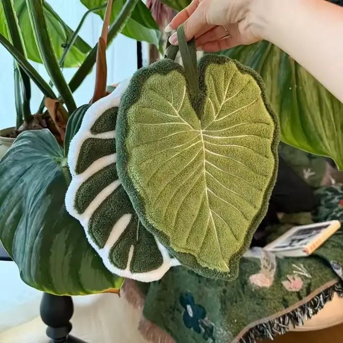 Mouchoir plante verte, essuie-mains