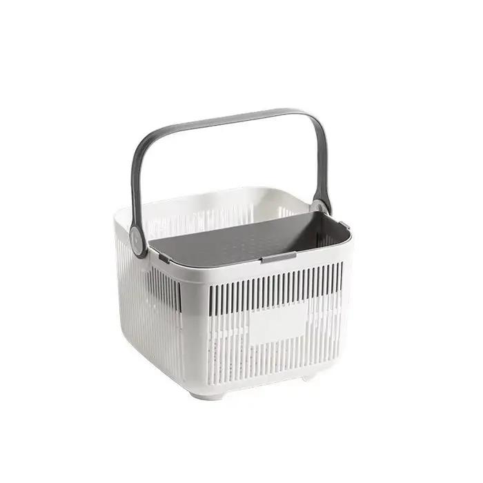 Panier de rangement portable en plastique pour salle de bain