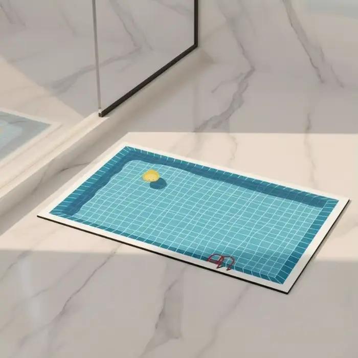 Tapis de sol antidérapant en caoutchouc pour salle de bain