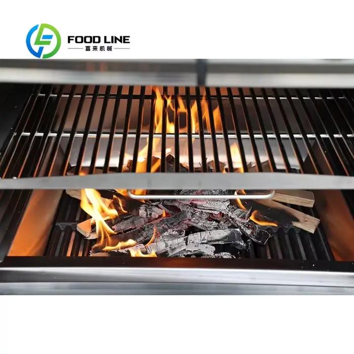 Four à griller les steaks au charbon de bois en acier inoxydable de haute qualité, personnalisé pour les restaurants, les hôtels et les cuisines commerciales