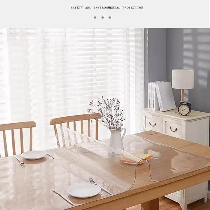 Nappe de Table transparente en PVC, imperméable, résistante à l'huile, tapis de bureau en verre souple, Protection de Surface pour Table à manger de cuisine intérieure/extérieure