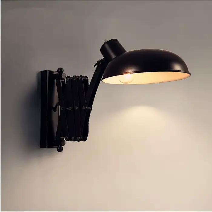 Applique Murale Rétractable en Fer de Style Industriel, Luminaire Décoratif d'Nik, Idéal pour un Loft, un Salon, une Salle à Manger, une Chambre à Coucher ou un Couloir