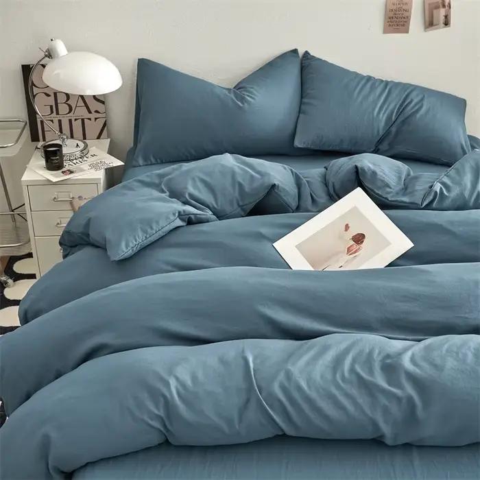 Bonenjoy-Ensemble de housse de couette monochrome pour chambre de garçon et fille